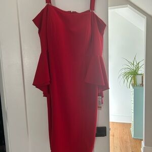 Elegant Red Off-Shoulder Dress